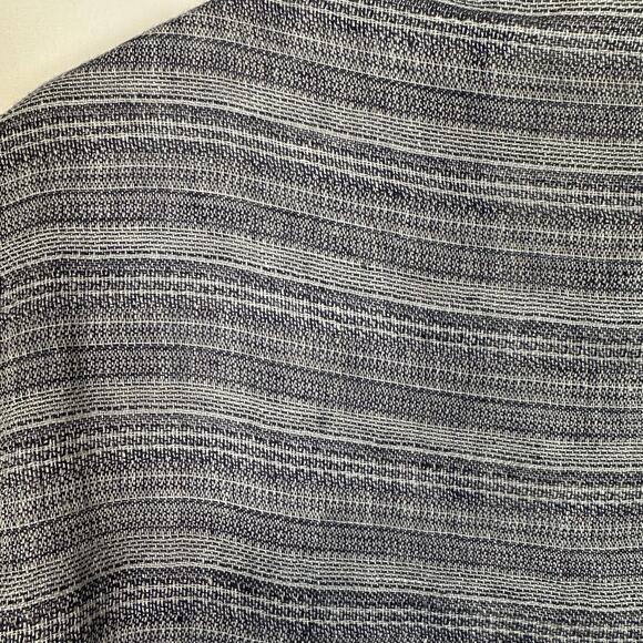 Flax Linen Women's M Zen Duster Jacket Navy Blue Stripe Oversized Lagenlook Boho - Picture 4 of 10